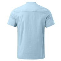 Muška proljetno-ljetna jednobojna košulja od A-liste, ležerni pamučni laneni gornji dio s ovratnikom, majica kratkih