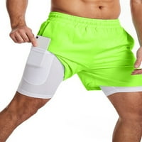 Muške Casual Brzosušeće sportske hlače s unutarnjim slojem s tiskanim slovima, kratke hlače s elastičnim strukom