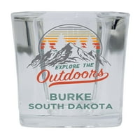 Burke, Južna Dakota istražite prirodu Suvenirska čaša za piće na bazi četvrtastog oblika, 4 pakiranja