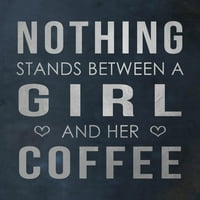 Slika djevojka i njezina kava otisnuta je na omotanom platnu