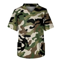 Radna uniforma za muškarce, Muški gornji dio za njegovatelje s kratkim rukavima, camo print, džep na prsima