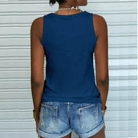 Ženska ljetna čipkasta Majica Bez rukava s okruglim vratom, labava jednobojna majica bez rukava