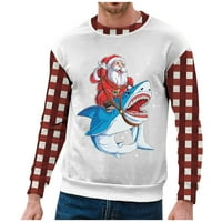 Modne muške božićne majice s printom od 3 inča džemper s dugim rukavima kreativni par jesenski / zimski kaput