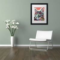 Zaštitni znak likovna umjetnost znatiželjna mačka platno umjetnost Deana Russoa, White Matte, crni okvir