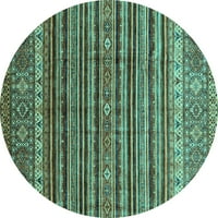 Moderni unutarnji tepisi tvrtke mumbo, Okrugli, apstraktni tirkizno plavi, promjera 6 inča