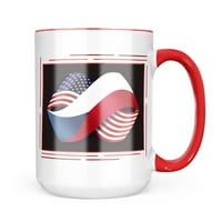 Neonblond Friendship Flags Sjedinjene Države i češke republike poklon za ljubitelje čaja za kavu