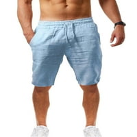 Muške casual sportske Pamučne lanene hlače u jednobojnoj boji elastične elastike u struku labave hip hop hlače