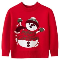 Božićni džemper Djeda Mraza za dječake i djevojčice, dječja pletena gornja odjeća s dugim rukavima s printom slova