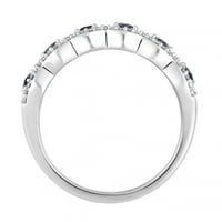 10K bijelo zlato Sapphire & Carat T.W. Dijamantni prsten od 6 kamena