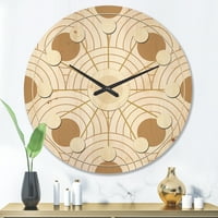 Dizajnerski dizajn kružni retro uzorak moderni drveni zidni sat sredinom stoljeća