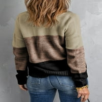 Alvaq ženke u boji blok džempera dugih rukava pulover pleteni vrhovi skakača