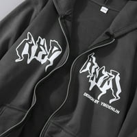 Muške hip hop majice s patentnim zatvaračem Vintage Goth print vanjska sportska jakna s kapuljačom s kapuljačom