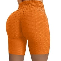 Ženske kratke hlače u dobi od 5 godina, jednobojne joga kratke hlače visokog struka, narančaste sportske kratke