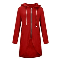 Fanxing Weekly ponude ženske jakne s dugim kapuljačama s kapuljačom jeseni dugi rukav Zip Up Hoodies Irregular