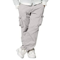 Muške hlače u donjem dijelu, ravne teretne hlače, taktičke hlače s više džepova, lagane planinarske hlače u svijetlosivoj