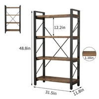 Tier Industrial Shelf Polica za knjige Metal i drvene police za knjige Rustikalna polica za knjige s knjižicama