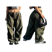 Ženske casual hlače u donjem rublju, jednobojne široke široke duge hlače Na vezanje s džepom za ležernu ulicu