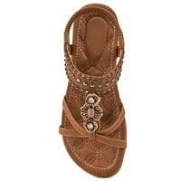 Ženske ljetne ravne sandale Ležerne cipele za plažu model sandale s elastičnom elastikom za gležanj