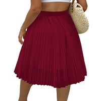 Paille Ladies Summer Solid Color Labave suknje povremene plaže Midi suknja Swing Boem suknja