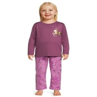 Dječji pidžama Set dugih rukava s plišanim hlačama od 2 komada veličine od 2 do 5 godina
