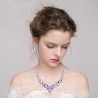Wenere vjenčane manjčiće Ogrlice Naušnice set za žene, austrijska kristalna suza ogrlica za iskazivanje naravca