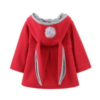 Dječji jesensko-Zimski debeli topli kaput za djevojčice jakna gornja odjeća kapuljača s kapuljačom s zečjim ušima