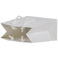 Papirnate sjajne poklon vrećice, 6. 6. 3.5, bijelo, 100 pakiranja