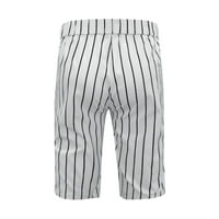 Bijele plus kratke hlače muške ljetne ležerne tanke prugaste kratke hlače s patentnim zatvaračem polu -elastični