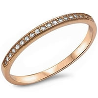 Zlatni prsten od srebra s prozirnim kubičnim cirkonijem, veličina 10