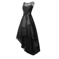 Ženske haljine s printom asimetrična haljina A kroja kratkih rukava modna ljetna haljina s okruglim vratom crna