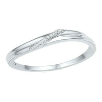 10K Dijamant bijelog zlata Jednostavni prsten s jednim redovima. CTTW