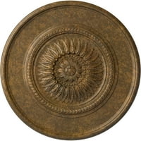 1 81 2 Veliki cvjetni stropni medaljon ručno oslikan u trljanoj bronci