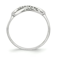 Prsten od srebra u Rodiju s poliranim kubičnim cirkonijem-Veličina 6