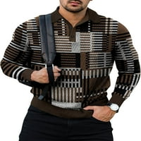 Seksi plesni muškarci majice za vrat polo majica dugih rukava majice atletski pulover golf vrhovi stil g 4xl