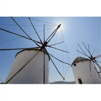_12288481 velike tradicionalne vjetrenjače-Chora Mikonos, Grčka, tisak plakata Terencea Ouelanda, - veliki