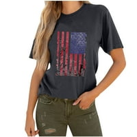 Žene američke zastave majica usa zvijezde pruge 4. srpnja majice majice Patriotski ljetni gornji tisak Dan neovisnosti
