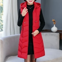 Frehsky zimski kaputi za žene dugačke zimske zimske kapute prsluk s kapuljačom bez rukava.