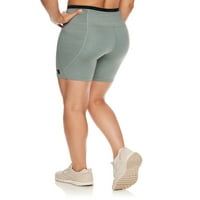 Ženske kompresijske kratke hlače s visokim usponom i džepovima. 7-inčni unutarnji šav, veličine od inča do inča
