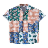 Muška majica s džepom u obliku džepa, muške jednoredne ljetne košulje s geometrijskim printom, ležerna odjeća,