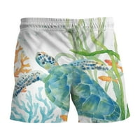 Muške hlače, Muške kratke hlače s printom, nove tropske havajske plaže modne prozračne casual hlače u zelenoj