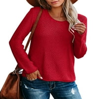 Ženski pulover s okruglim vratom u donjem rublju, ležerni topli lagani pleteni džemperi