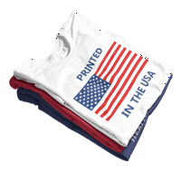 Majica kratkih rukava ćelavi orao s američkom zastavom-tamnoplava-Srednja