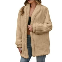 Sawvnm plus kaputa žena zima topli kaputi fau kaput toplo krznena jakna dugi rukav vanjska odjeća uštede uštede