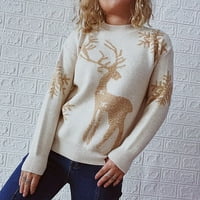 Džemperi od džempera od džempera od džempera od džempera s dugim rukavima za žene u bež boji