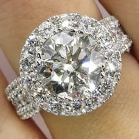 Prstenovi od cirkona, Ženski dijamantni nakit s prstenom, bijeli elegantni otvoreni prstenovi, srebrni nakit 11
