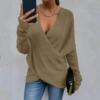 Ženski džemper Moda Čvrsta boja Duga labava džemperi s dugim rukavima
