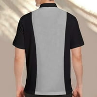 Muška modna ležerna majica bluza odbijena spuštena gumb za ispisani gumb labavi vrhovi košulja kratki rukav vrh