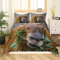 Smiješna Capybara Duvet Cover 3D Cool Capybaras Comforter Cover CEPER KRALJINA KIDSA KIDKA KAPYBARA AVIDIJI Ljubitelji