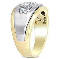 Muški zaručnički prsten od žutog i bijelog zlata s bijelim safirom od 10 karata, koji je dizajnirala tvrtka Mac.