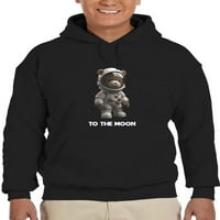 Na Mjesec, astronaut medvjed hoodie mens -smartprints dizajni, muški casual fit